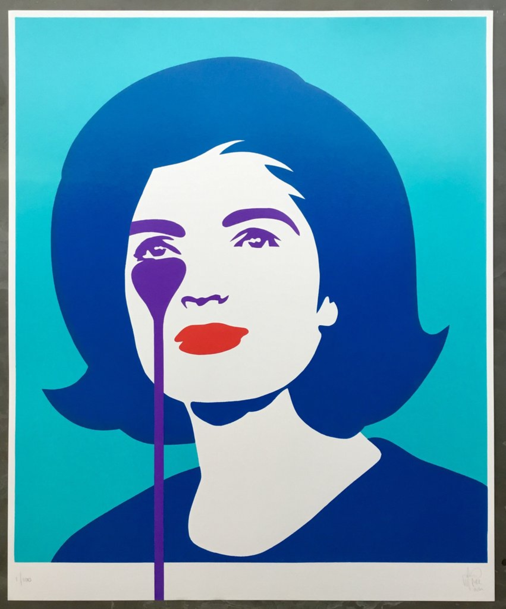 JFK's Nightmare - The First Lady in Blue - Edition of 100, 4 Editions left Printmaking by Pure Evil