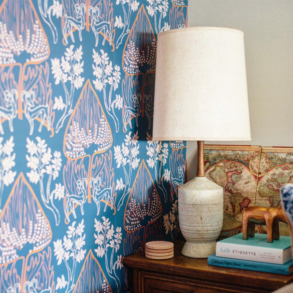 Design by @unpatterned, Wallpaper by @relativitytextiles, Photo by @aimeemazzenga